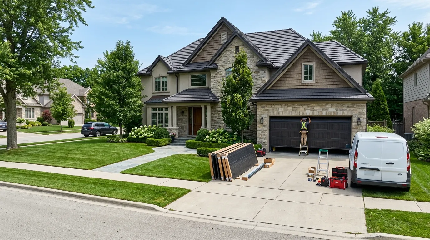 New garage door installed on a Frisco Texas home