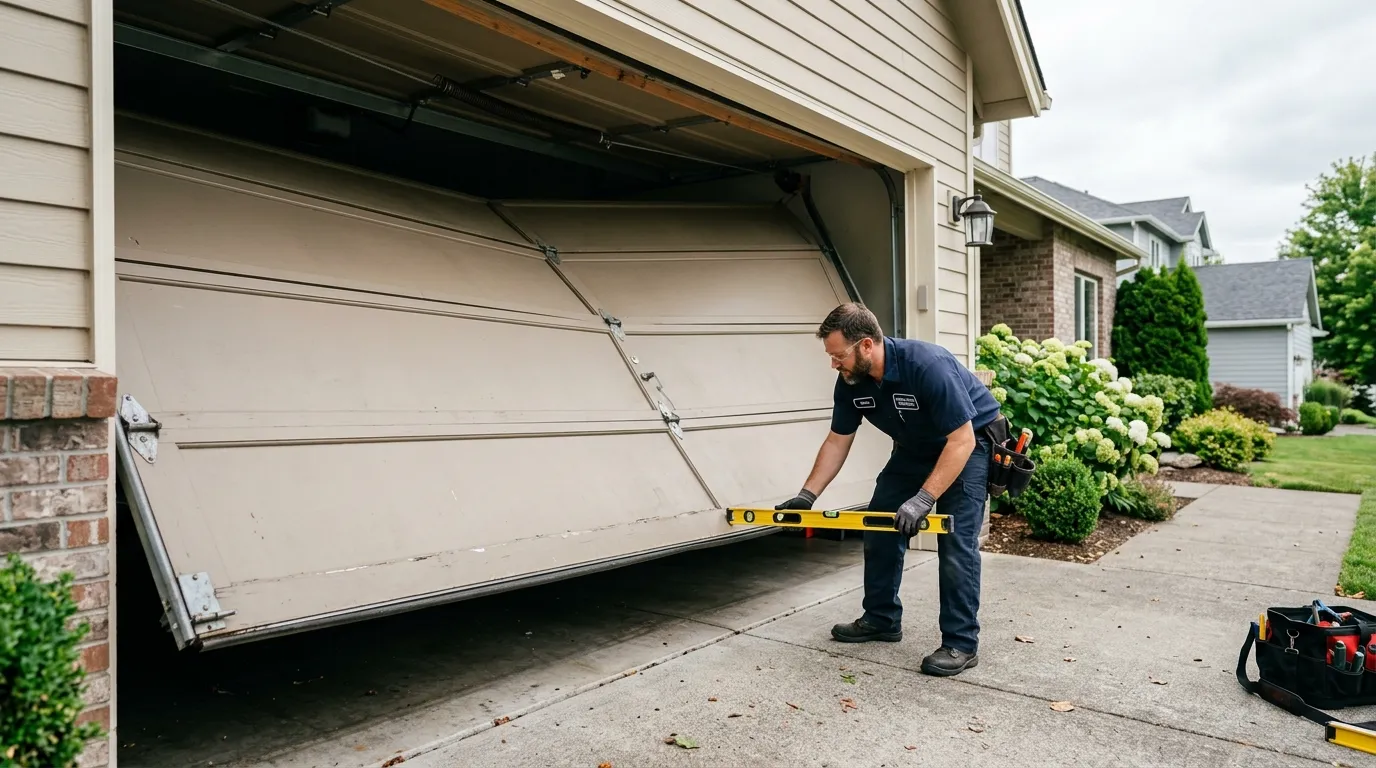 Off-Track Garage Door Repair for Corinth Homes in Frisco