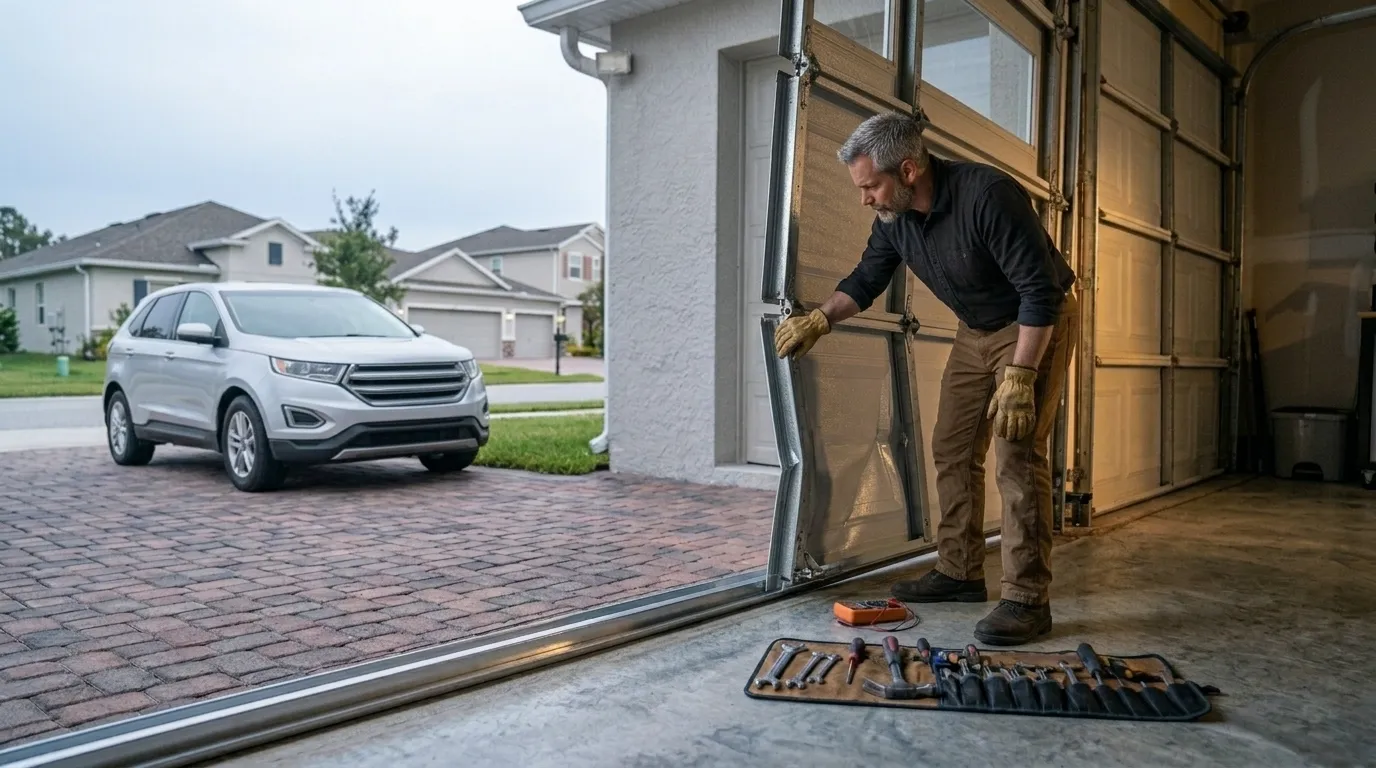 Off-Track Door Repair for Melissa's Newer Homes in Frisco